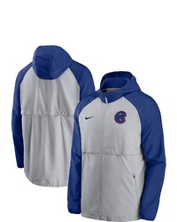 Nike Gray Chicago Cubs Mesh Logo Essential Full Zip Hoodie Jacket At Nordstrom