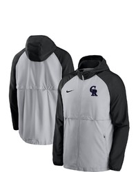 Nike Gray Colorado Rockies Mesh Logo Essential Full Zip Hoodie Jacket