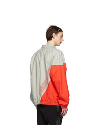 Unravel Grey And Red Cotton Motion Windbreaker Jacket