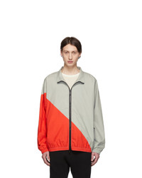 Unravel Grey And Red Cotton Motion Windbreaker Jacket