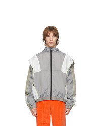 Martine Rose Grey And White Knot Zip Up Track Jacket