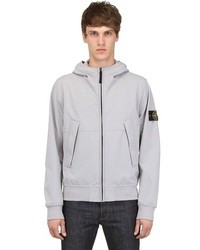 Stone Island Hooded Polyester Jacket In Soft Shell R