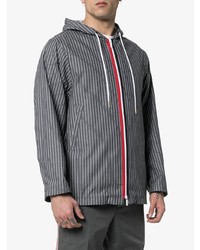 Thom Browne Stripe Print Hooded Cotton Jacket