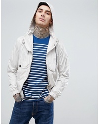 Pretty Green Zip Through Hooded Jacket In Stone