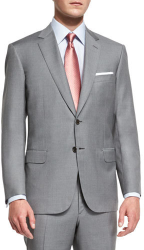 CURRENT $7,995 Brioni 'Secolo' Platinum Silk 2 Button Flat Front Men's Suit  46R | eBay