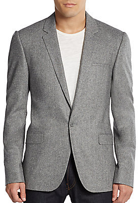 Calvin Klein Crosby Pure Wool Herringbone Slim Fit Blazer, $995 | Off 5th |  Lookastic