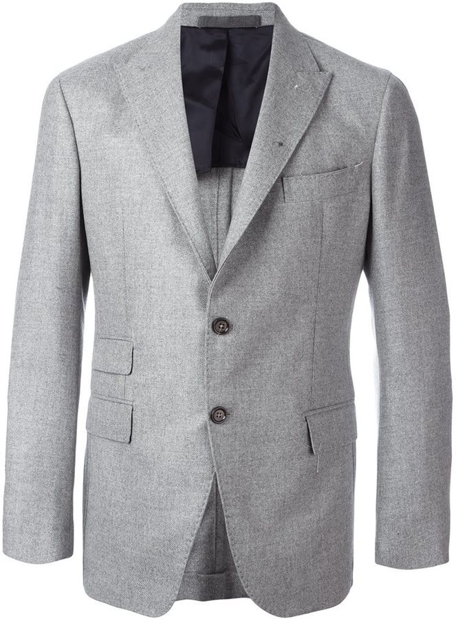 Eleventy button-up wool blazer - Grey