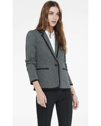 Express Gray Knit Blazer With Black Piping