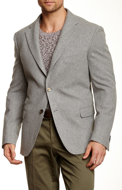 Gemelli Light Grey Solid Two Button Notch Lapel Wool Jacket, $750 ...