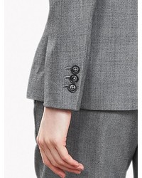 Banana Republic Gray Lightweight Wool One Button Blazer