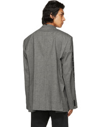 Vetements Grey Houndstooth Gothic Logo Tailored Blazer