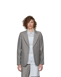 House Of The Very Islands Grey Slim Fit Tailored Blazer