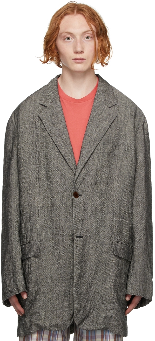 Acne Studios Grey Soft Suit Jacket, $850 | SSENSE | Lookastic