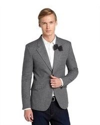 Antony Morato Grey Wool 2 Button Bow Tie Pin Jacket