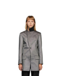 Situationist Grey Wool Asymmetric Blazer