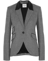 Tod's Leather Trimmed Wool Blazer