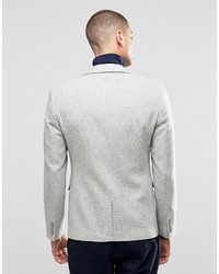 Asos Skinny Blazer In Gray 100% Wool