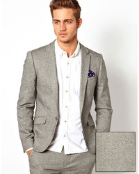 Asos Slim Fit Suit Jacket In Tweed