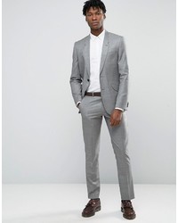Asos Slim Suit Jacket In Gray 100% Wool