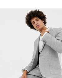 Noak Slim Suit Jacket In Grey Wool Mix