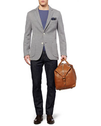 Brioni Unstructured Knitted Wool And Silk Blend Blazer