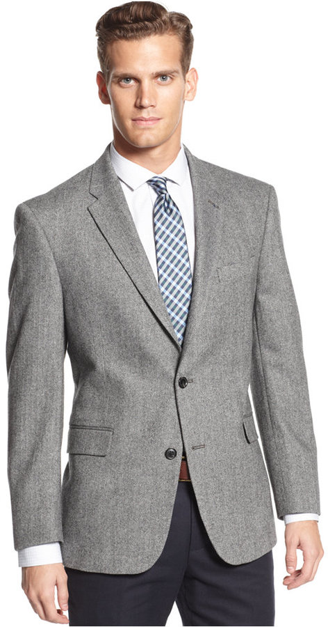 Nævne Elegance Symptomer Tommy Hilfiger Wool Blend Herringbone Trim Fit Sport Coat, $295 | Macy's |  Lookastic