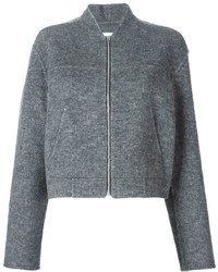 Grey Wool Bomber Jacket