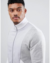ASOS DESIGN Jersey Track Jacket With Grey Colour Blocking