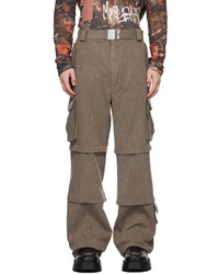 Misbhv Grey Wool 90s Brad Cargo Trousers