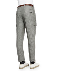 Brunello Cucinelli Slim Fit Wool Cargo Pants Gray