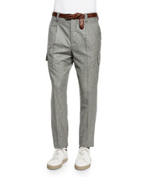 Brunello Cucinelli Slim Fit Wool Cargo Pants Gray