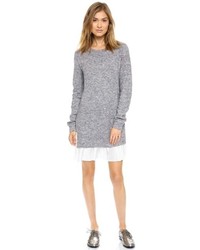 Grey Wool Casual Dress