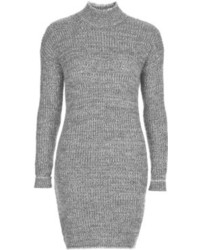 Topshop Chunky Knit Jumper Dress With Roll Neck 56% Acrylic 31% Polyamide 10% Mohair 3% Wool Machine Washable