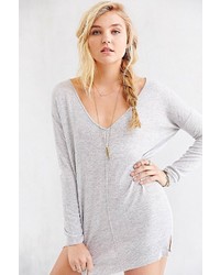 Sparkle & Fade Deep V Side Slit Sweater Dress