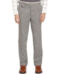 Brooks Brothers Grey Donegal Tweed Tab Trousers