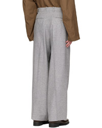 Hed Mayner Gray Front Pleat Trousers