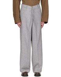 Hed Mayner Gray Front Pleat Trousers