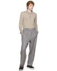 Ermenegildo Zegna Couture Grey Cashmere Wool Trousers