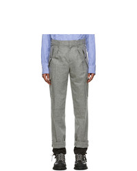 JW Anderson Grey Wool Double Hem Cargo Trousers