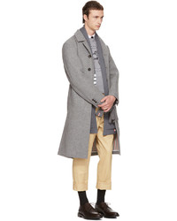 Thom Browne Grey Long Relaxed Bal Collar Coat