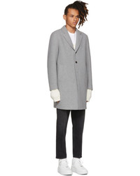 MSGM Grey Neoprene Wool Coat