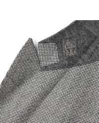 Brunello Cucinelli Grey Double Breasted Houndstooth Wool Jacket