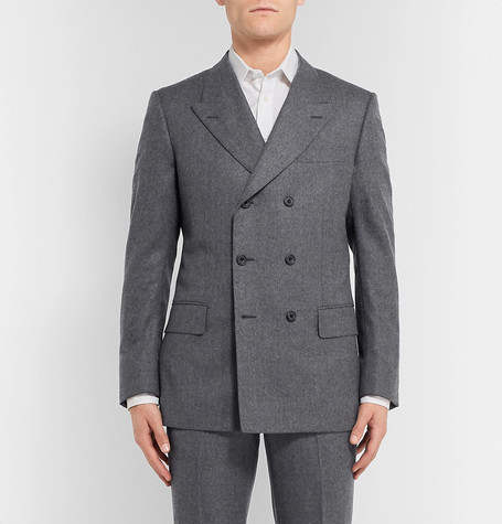 Kingsman Rocketman Grey Double Breasted Wool Flannel Suit Jacket, $499 ...