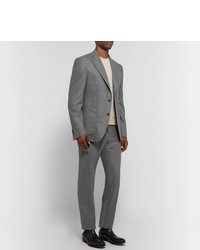 Salle Privée Anthracite Rocco Slim Fit Mlange Wool Flannel Suit Trousers