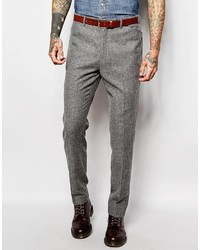 Asos Brand Slim Suit Pants In Tweed