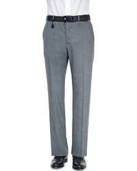 Incotex Benson Lightweight Wool Trousers Medium Gray