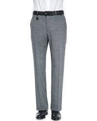 Incotex Benson Lightweight Wool Trousers Medium Gray