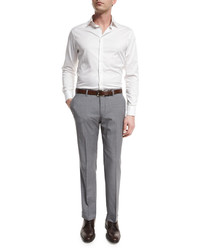 Hugo Boss Boss Genesis Slim Fit Cashmere Blend Trousers Light Gray