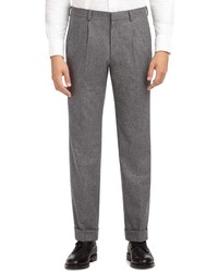 Brooks Brothers Grey Flannel Front Pleat Trousers