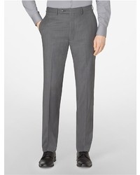 Calvin Klein Body Slim Fit Light Grey Pinstripe Wool Suit Pants